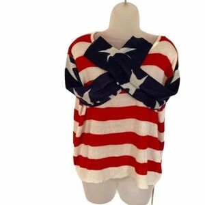 GOD SAVE LA Classic American Flag Sweater Size S/M